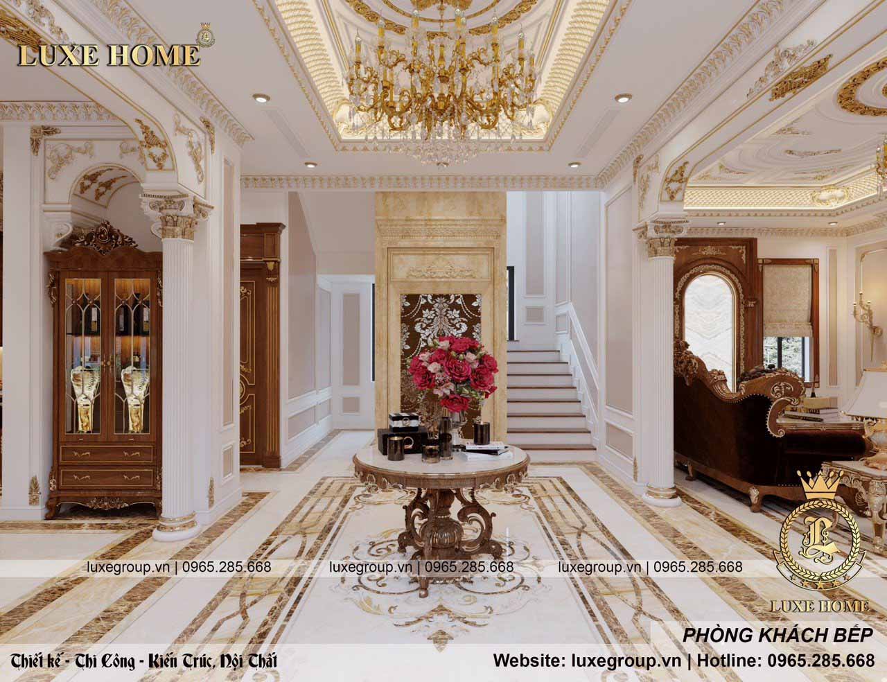 Thiết kế thi công nội thất biệt thự tân cổ điển sang trọng tại Hà Nội BT35990