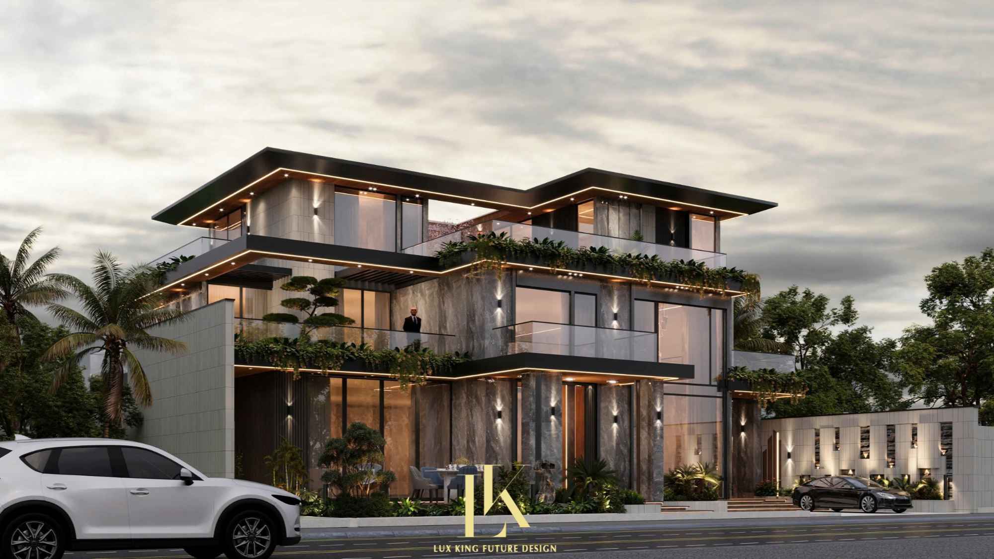 Thiết kế kiến trúc mái và cột mang tính hiện đại, sang trọng