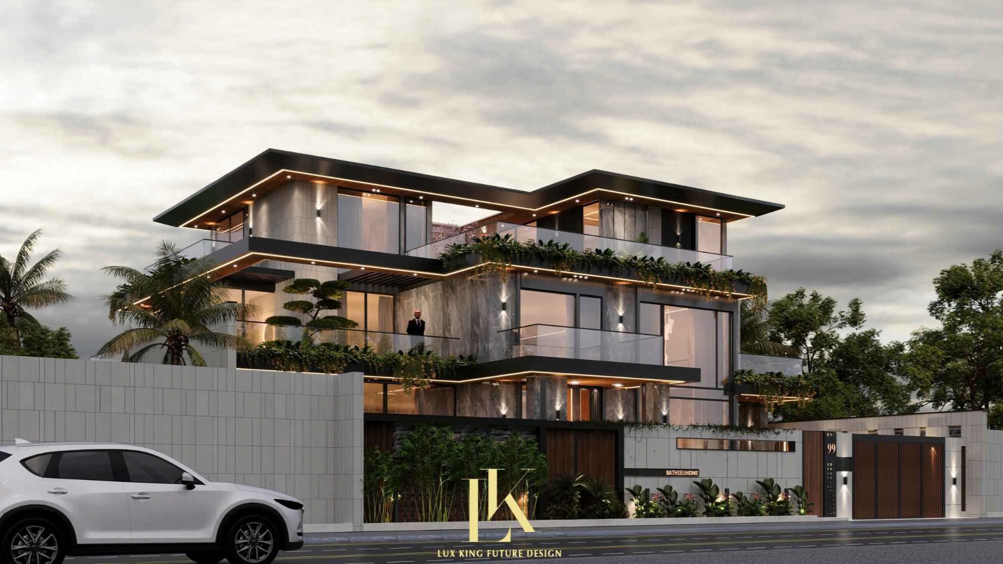 Thiết kế nội thất siêu villa hiện đại 1 trệt 3 lầu