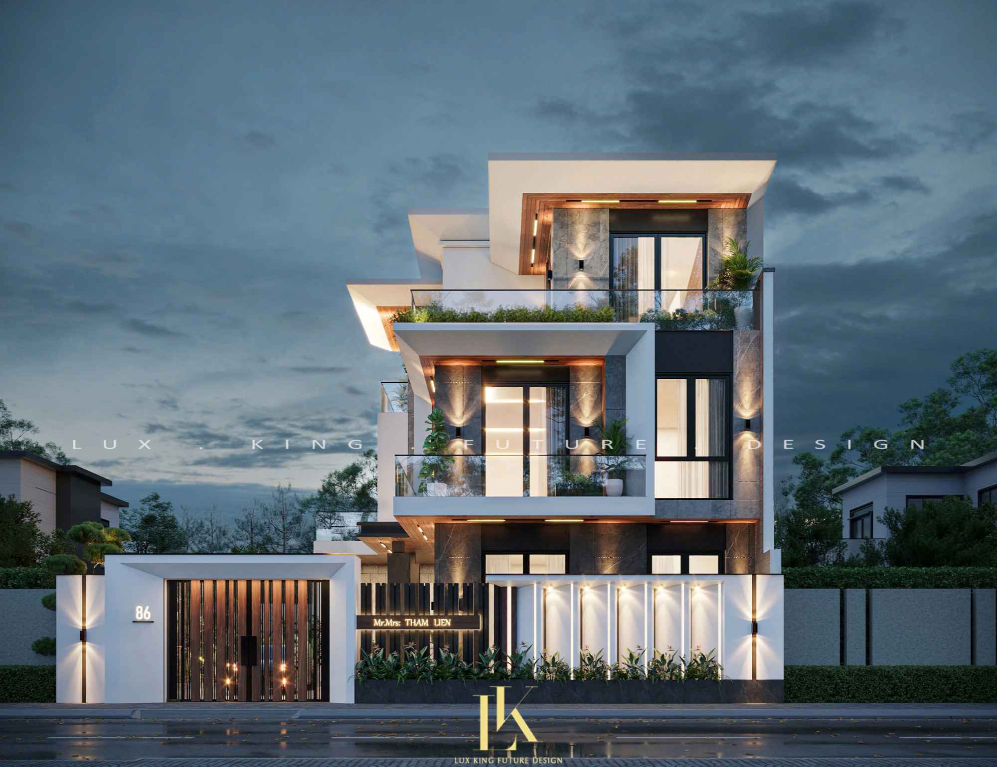 Thiết kế thi công biệt thự villa 3 tầng hiện đại tại Quốc Oai BT03