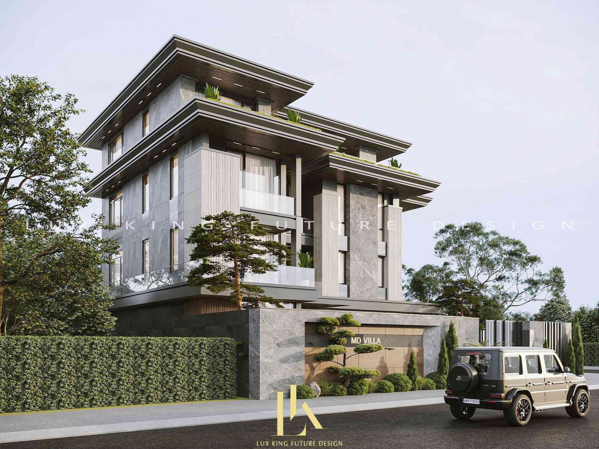Thiết kế nội thất tầng 1 và 2 cho biệt thự villa 3 tầng đẹp hiện đại