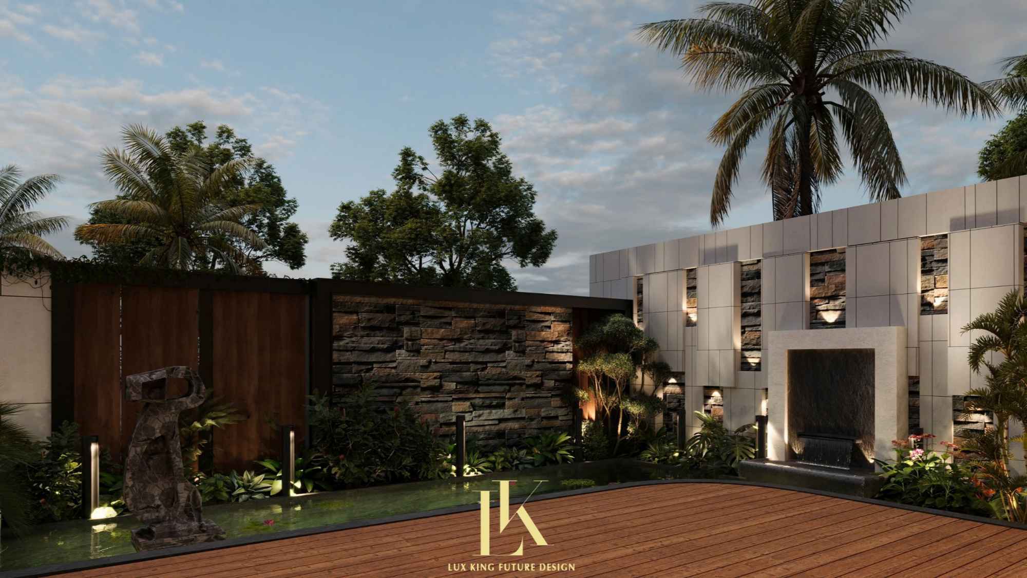 Thiết kế sân vườn siêu villa hiện đại 1 trệt 3 lầu kết hợp yếu tố hiện đại và tự nhiên