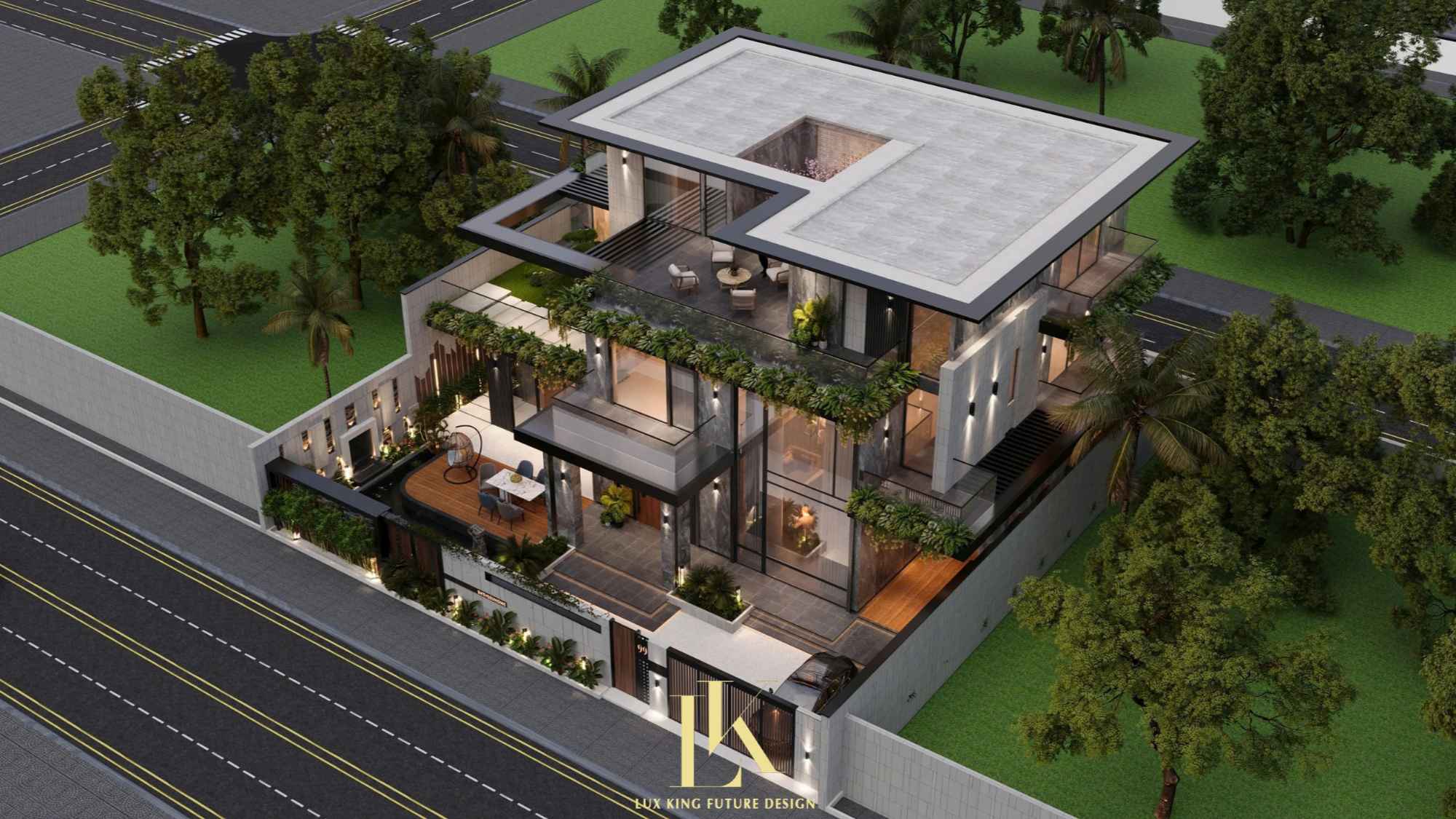 Tổng quan về siêu villa hiện đại 1 trệt 3 lầu