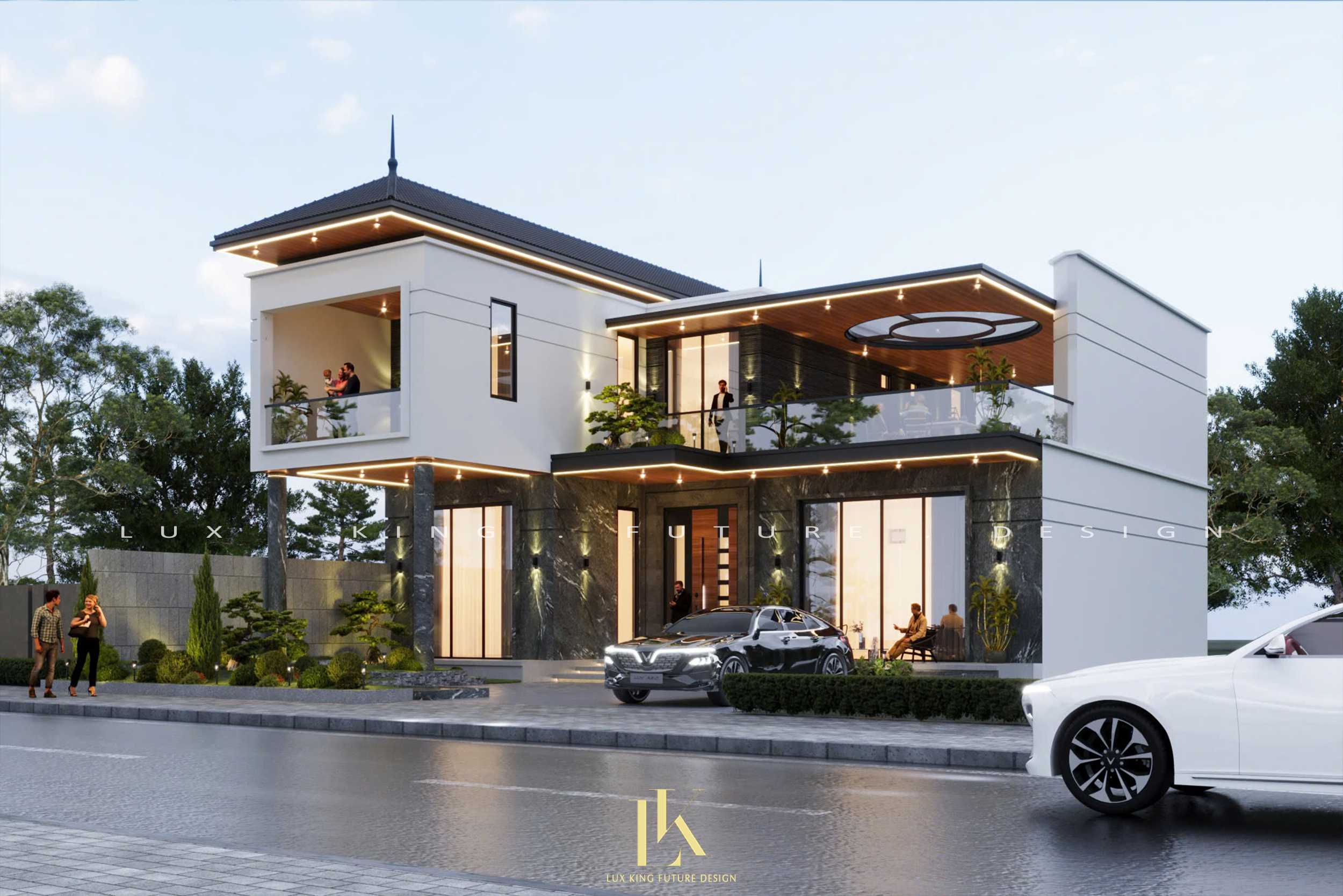 Bản thiết kế nhà biệt thự 2 tầng hiện đại mái nhật do Lux King thực hiện