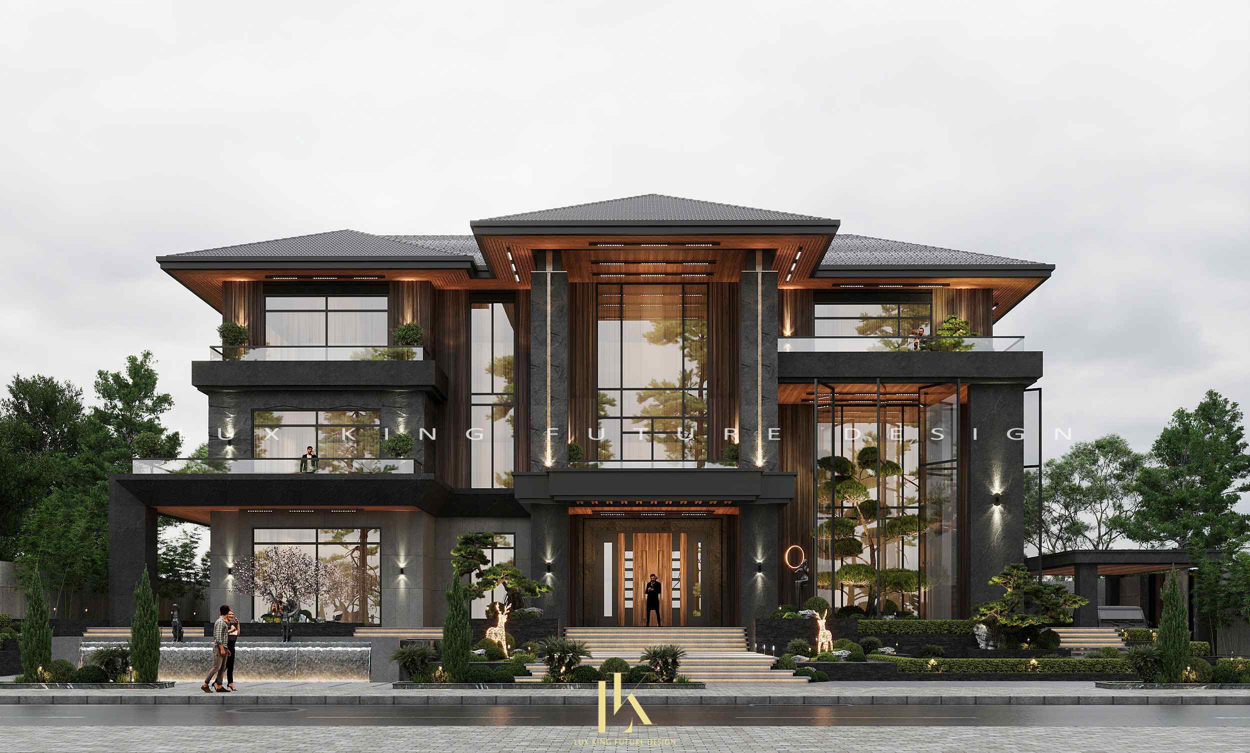 Thiết kế biệt thự villa nghỉ dưỡng 3 tầng mái Nhật đẳng cấp, tiện nghi sang trọng