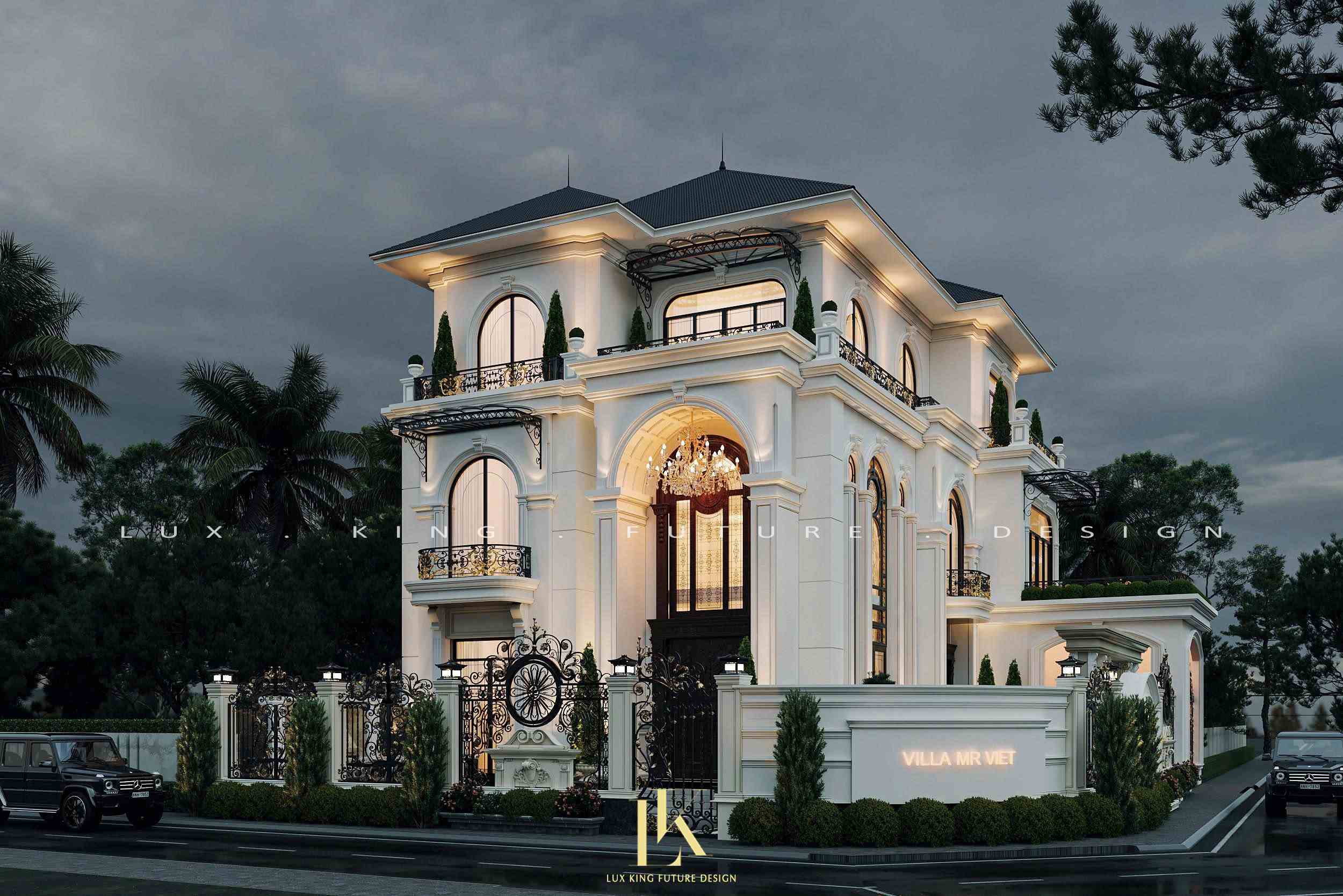 Cổng biệt thự Tân cổ điển 3 tầng đẹp sang trọng