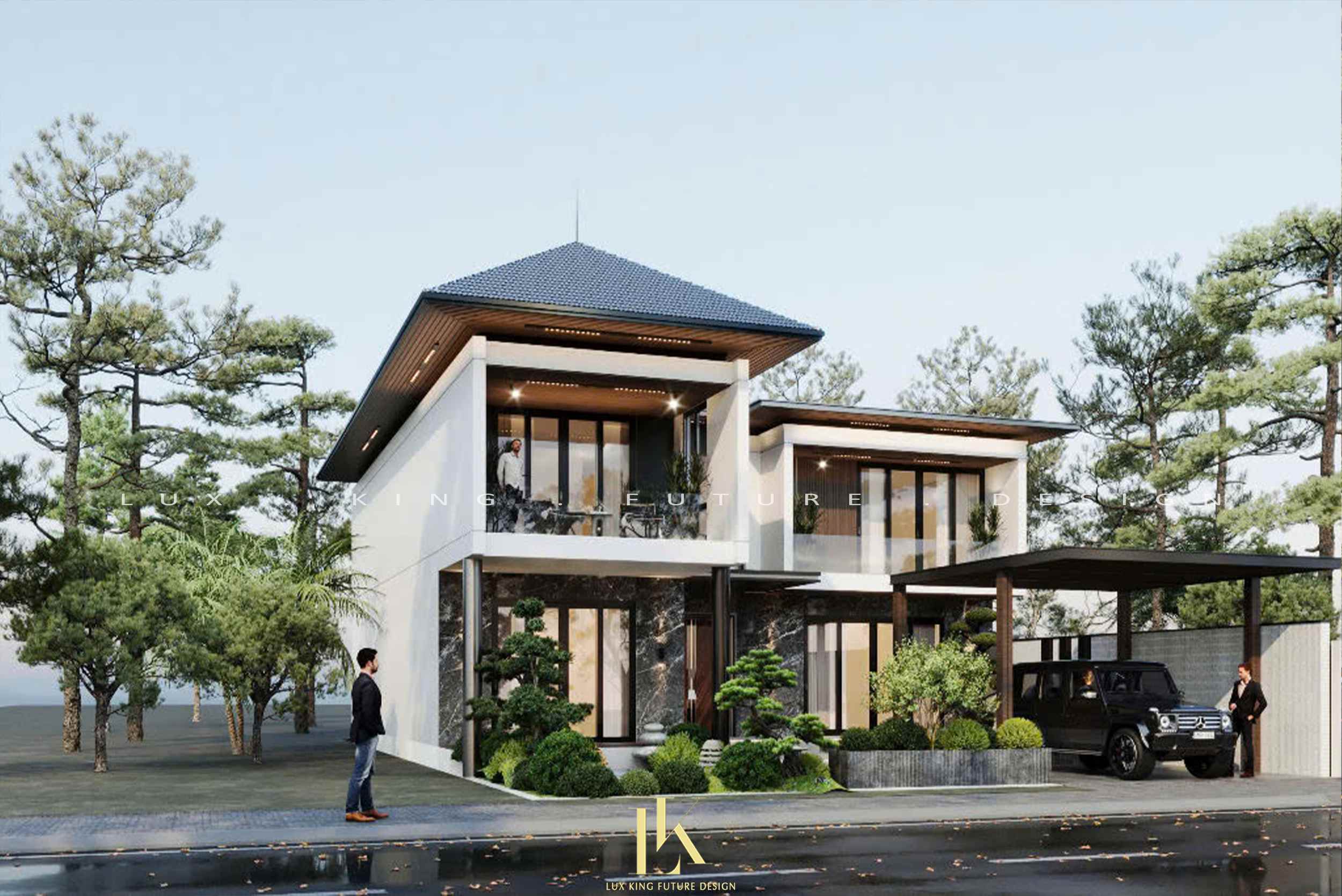 Nhà 2 tầng mái Nhật không sử dụng quá nhiều chi tiết cầu kỳ