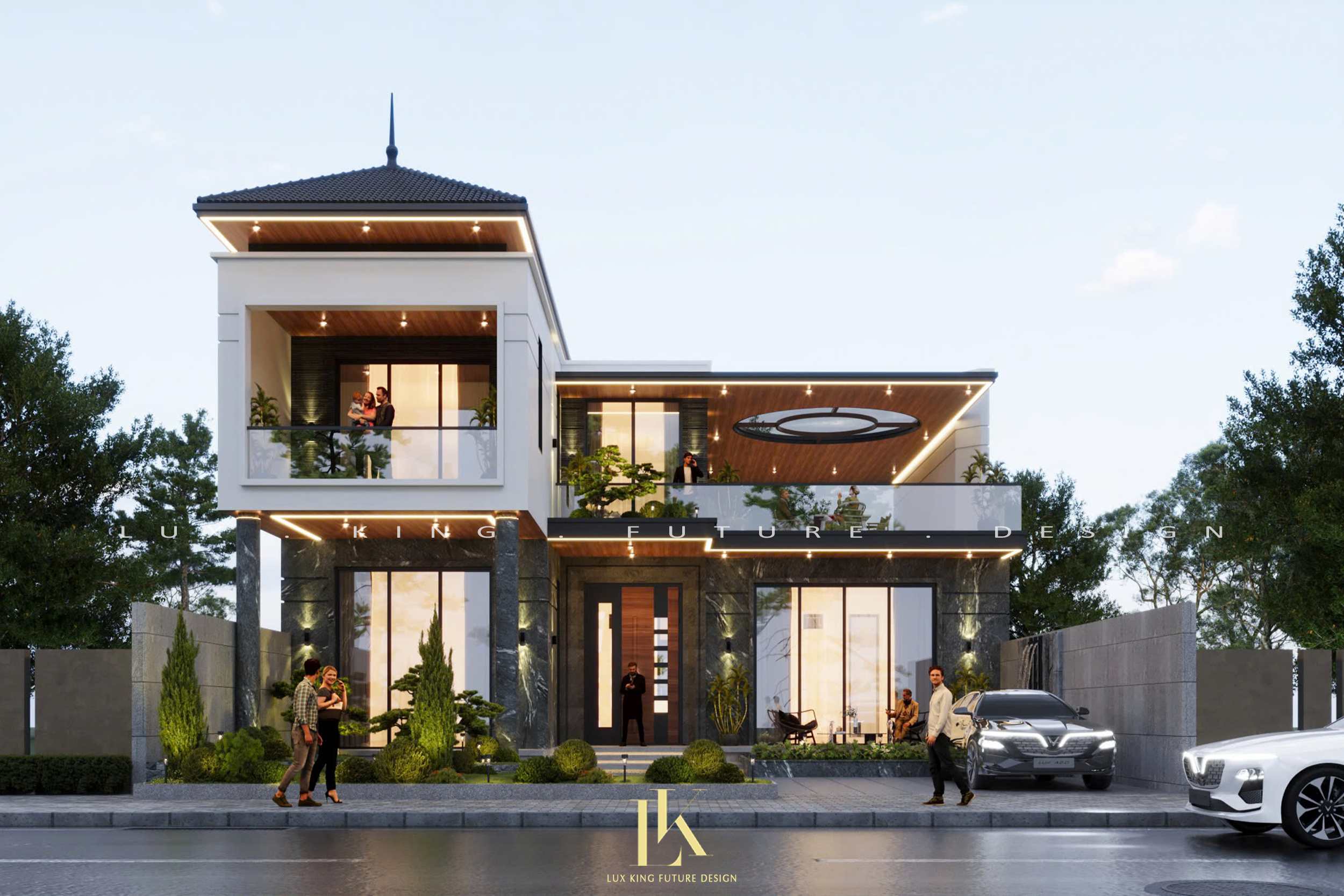 Nhà biệt thự 2 tầng hiện đại được tạo hình theo phong cách tối giản